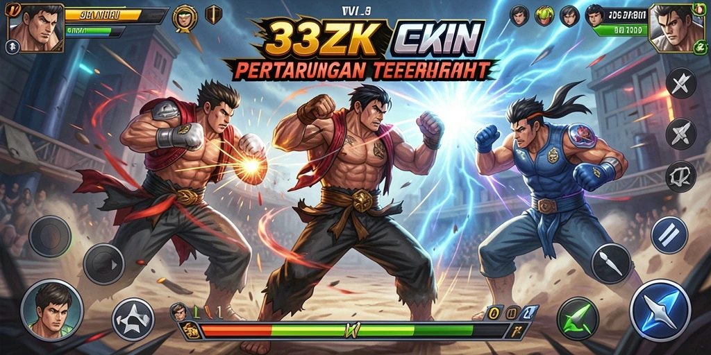 Tampilan seru dari pertarungan dalam game 33ZK.