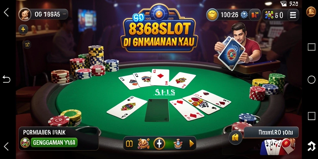 Screenshot utama 8368SLOT menampilkan gameplay poker yang seru dan interaktif.
