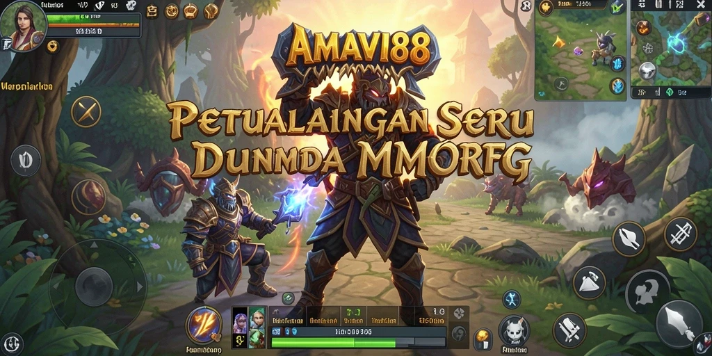 Tampilan aksi seru dalam gameplay MMORPG AMAVI88.