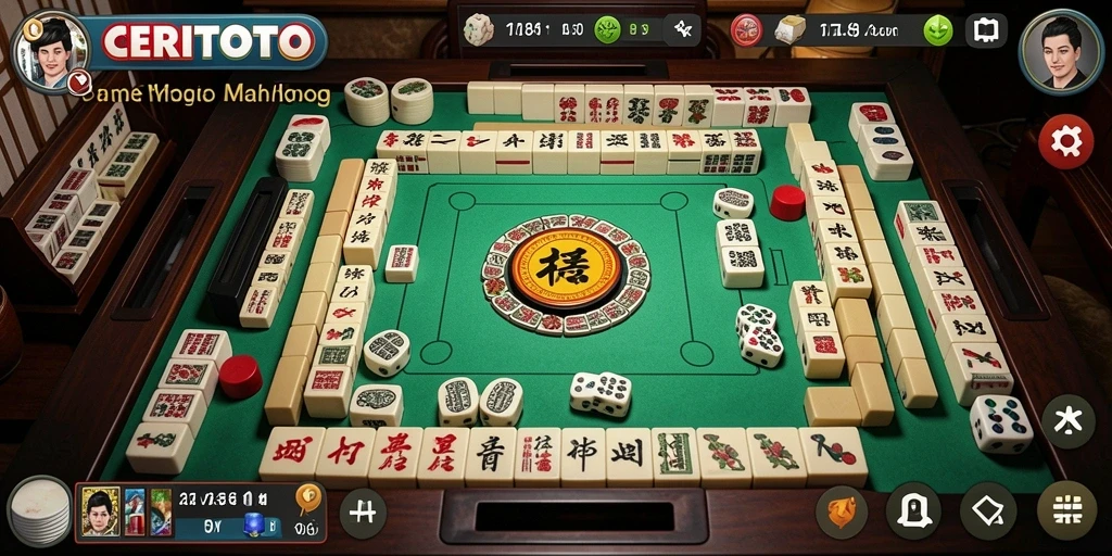 Screenshot gameplay CERITOTO yang menarik dengan tile Mahjong.