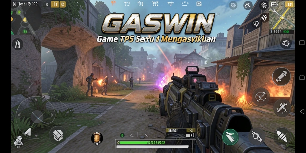 Tampilan gameplay GASWIN yang mendebarkan dan penuh aksi.
