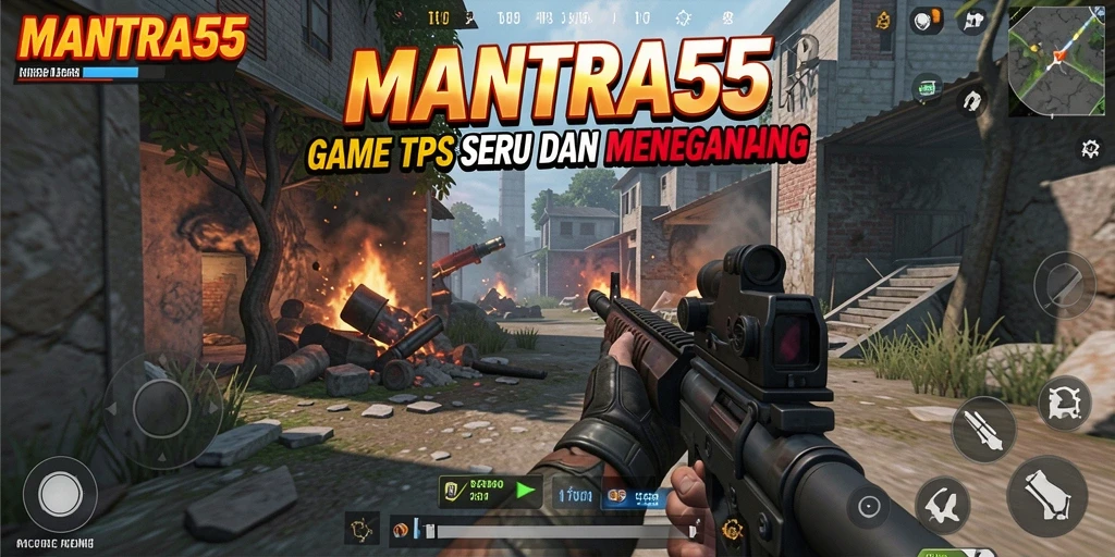 Gameplay seru MANTRA55 dengan aksi tembak-menembak luar biasa.