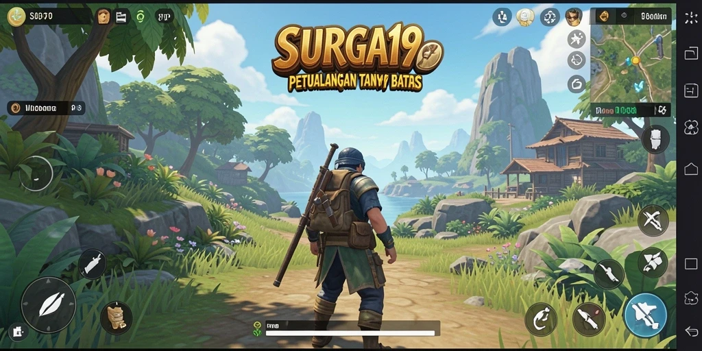 Screenshot menunjukkan aksi mendebarkan dalam dunia Open World SURGA19.
